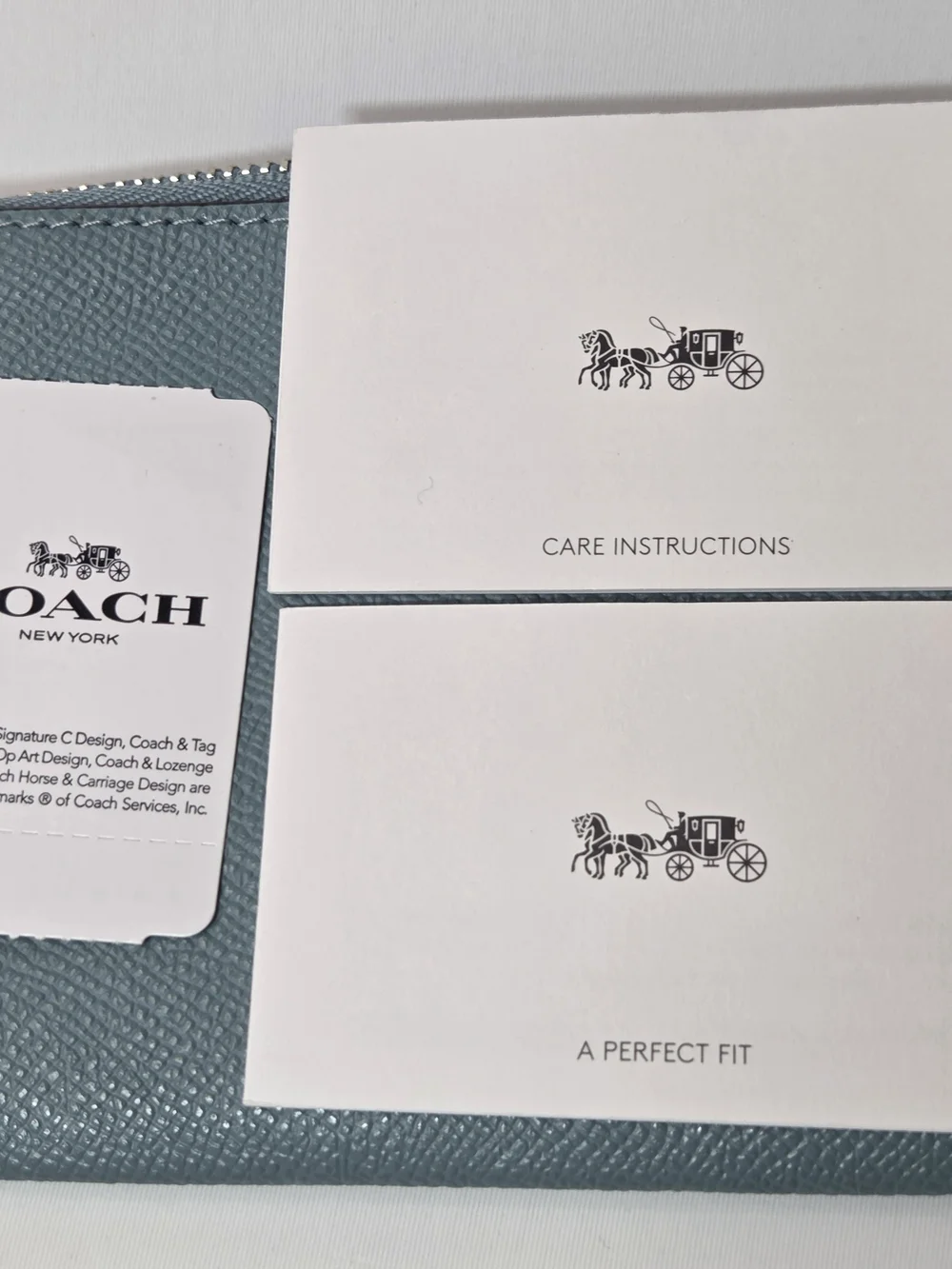 Coach Teal Leather Wristlet Wallet New With Tags